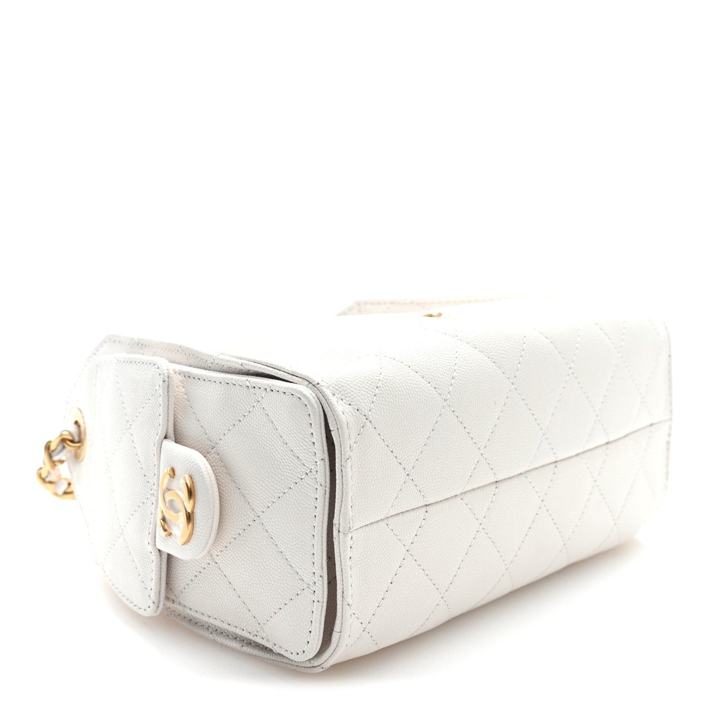 Caviar Quilted Mini Chanel 25 Handbag White