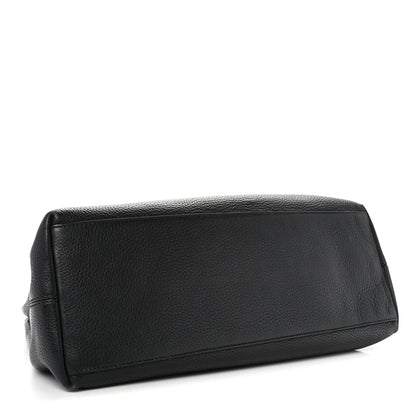 Pebbled Calfskin Medium Soho Chain Shoulder Bag Black