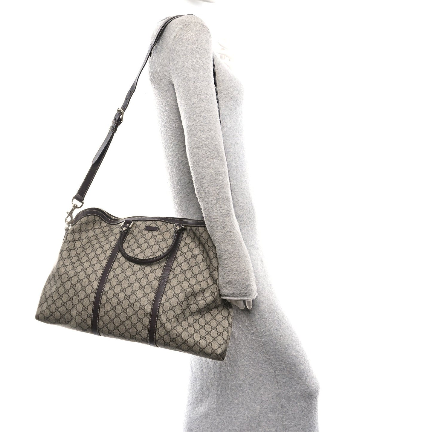 GG Plus Monogram Travel Bag Dark Brown