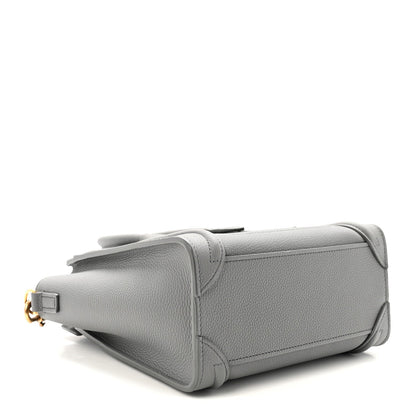 Baby Drummed Calfskin Nano Luggage Kohl