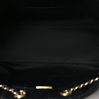 Denim Quilted Mini Chanel 25 Handbag Dark Blue