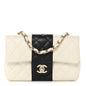 Lambskin Quilted Mini Rectangular Flap White Black