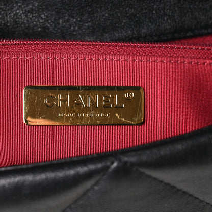 Goatskin Quilted Large Chanel 19 Flap Black