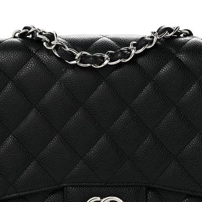 Caviar Quilted Jumbo Single Flap Black