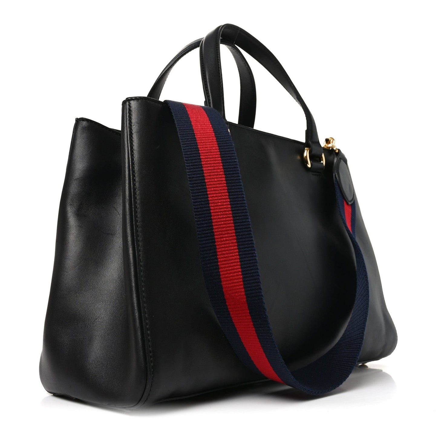 Calfskin Large Sylvie Top Handle Tote Black