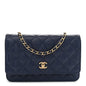 Caviar Quilted CC Turnlock Wallet On Chain WOC Navy Blue