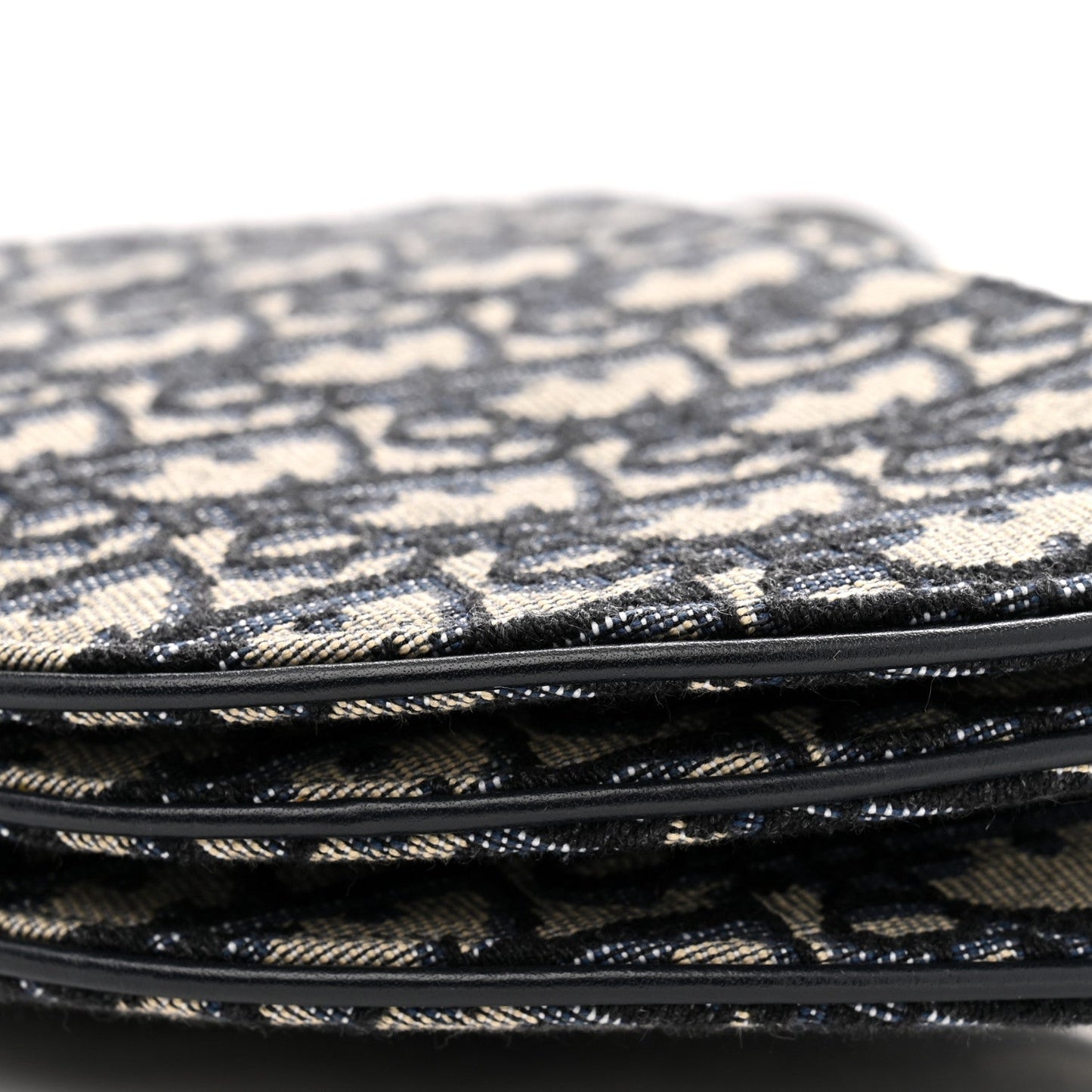Oblique Saddle Pouch With Strap Navy Blue