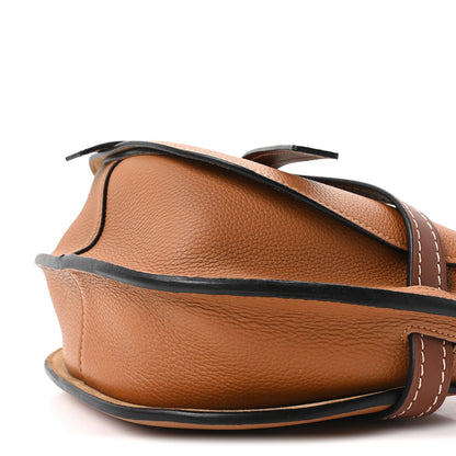 Grained Calfskin Small Gate Crossbody Bag Caramel Pecan