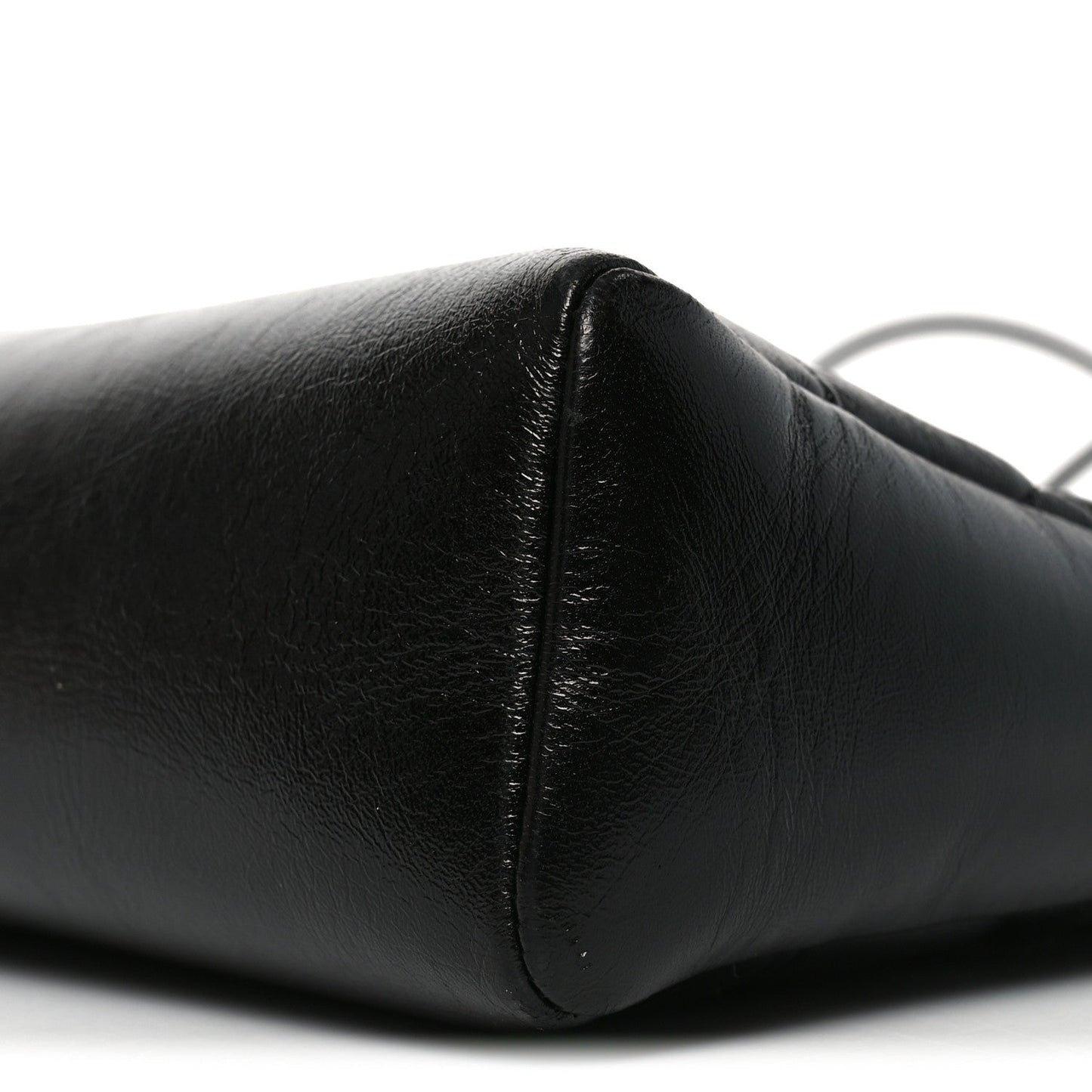 Shiny Lambskin Quilted 31 Shopping Bag Black
