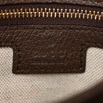 GG Supreme Monogram Textured Dollar Calfskin Web Medium Blondie Top Handle Shoulder Flap Bag Beige Ebony New Acero