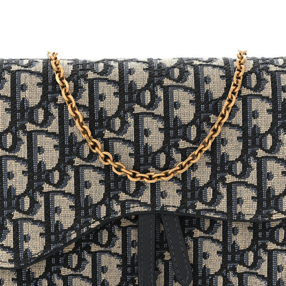 Oblique Saddle Chain Pouch Blue