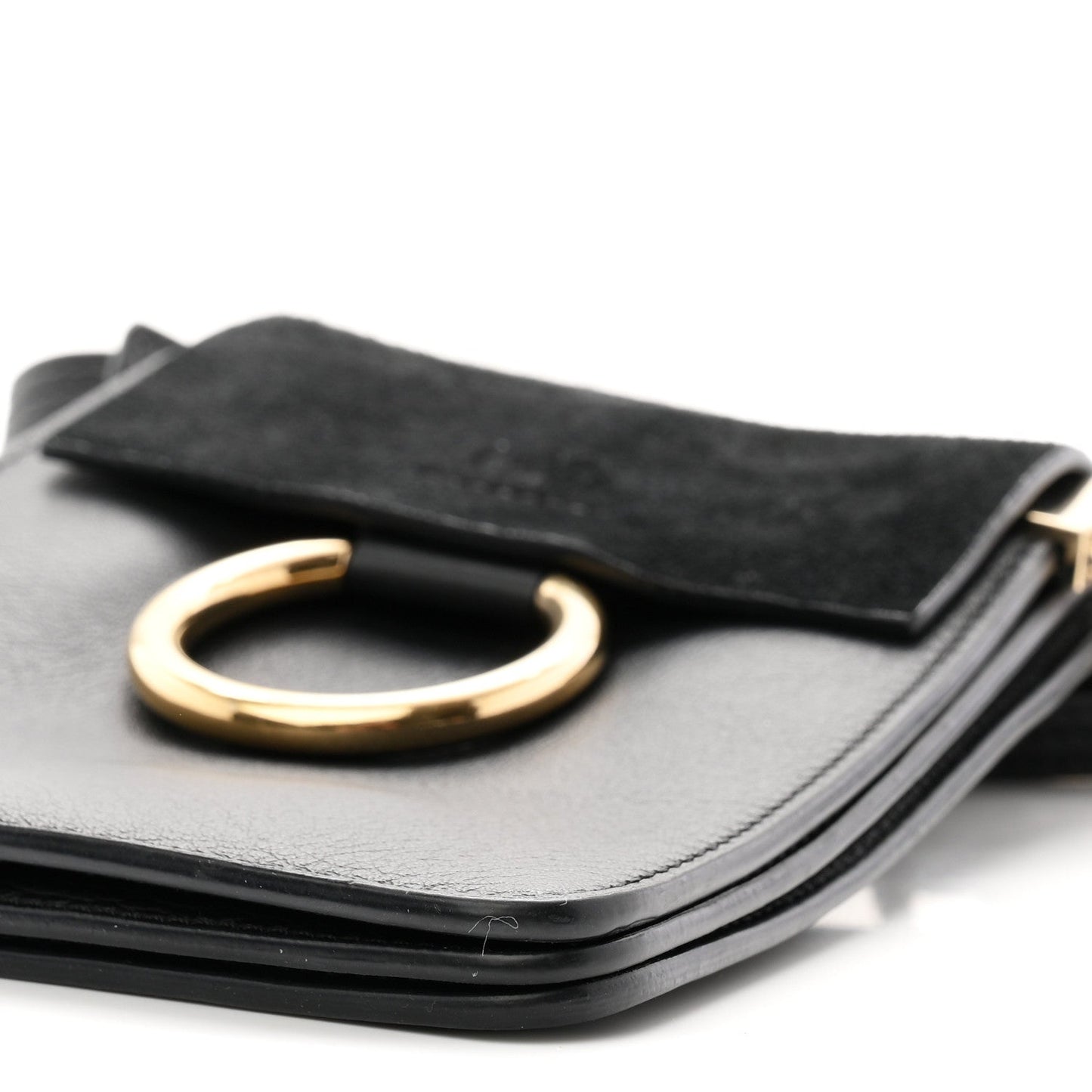Suede Calfskin Mini Faye Bracelet Bag Black