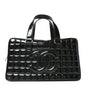 Patent Quilted Chocolate Bar Bowler Black