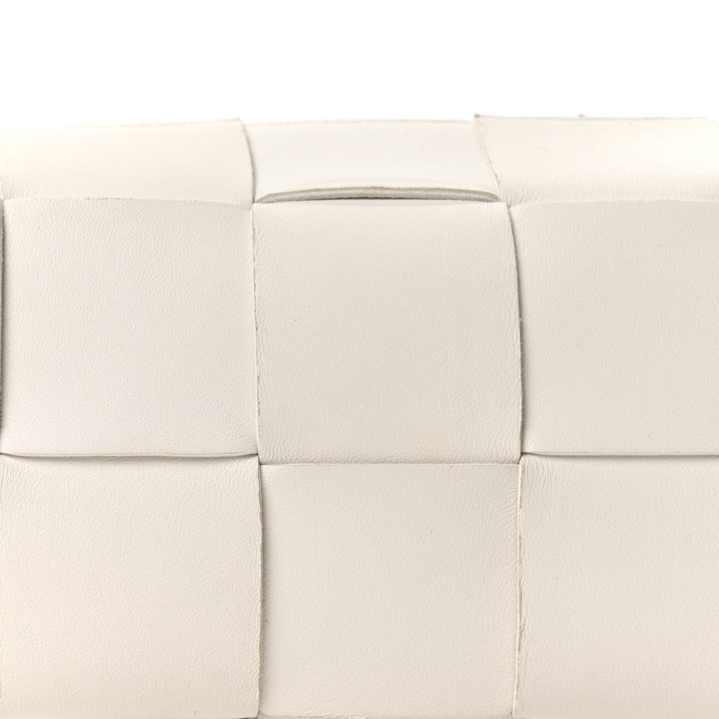 Lambskin Maxi Intrecciato Small Brick Cassette Bag White