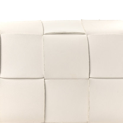 Lambskin Maxi Intrecciato Small Brick Cassette Bag White
