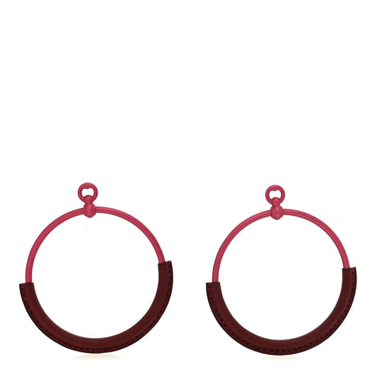 Aluminum Sunset Swift Loop Earrings GM Rose Couture Rouge H