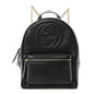 Pebbled Calfskin Soho Chain Backpack Black