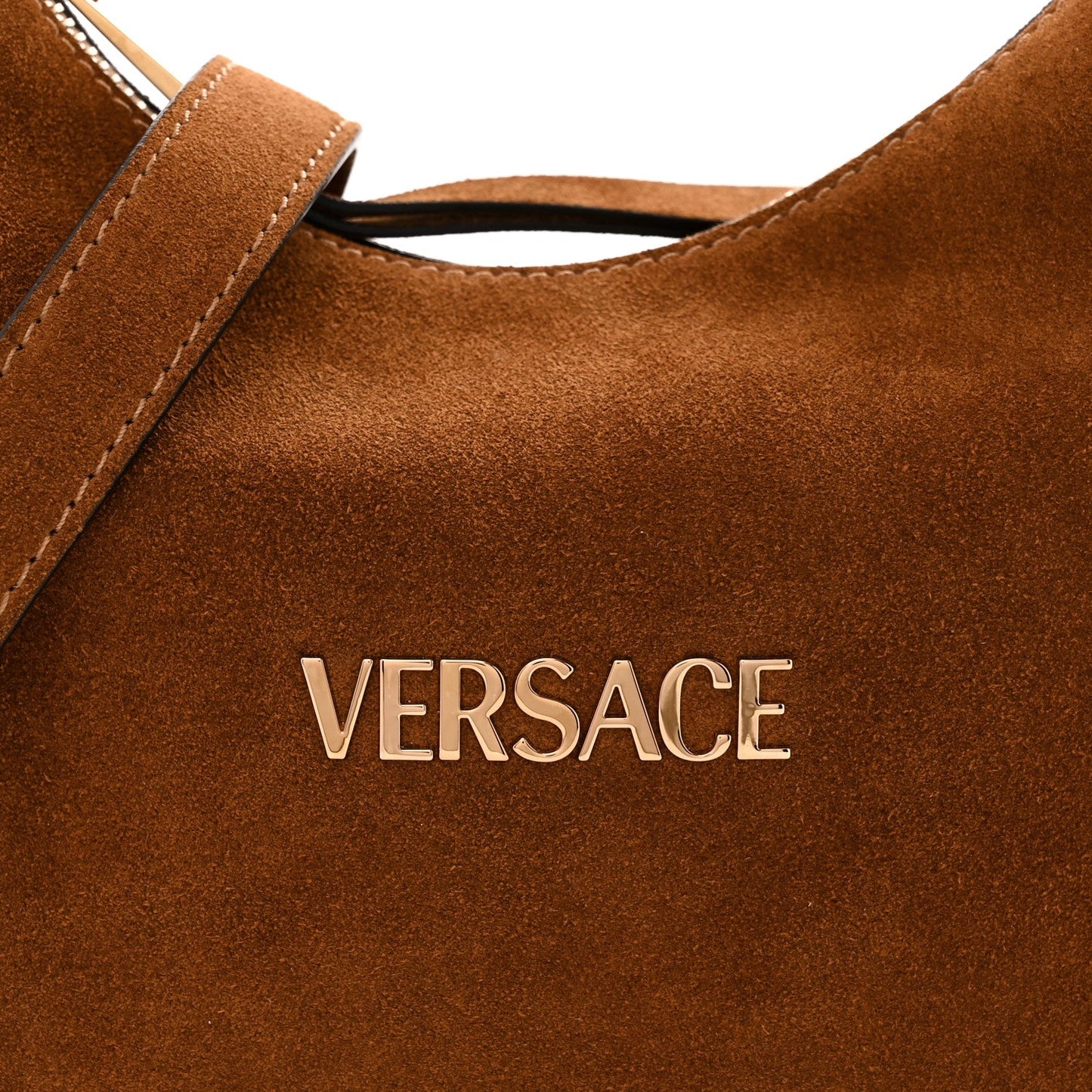 Suede Logo Tag Hobo Tobacco