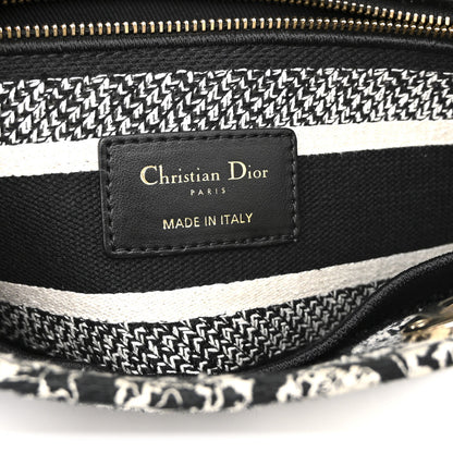 Canvas Embroidered Medium Plan de Paris Lady D-Lite Black White