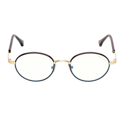Tom Ford Eyeglasses Oval Full Rim, Dark Brown Frame and Clear/Blue-Light Block Lenses Lens FT5973-B050