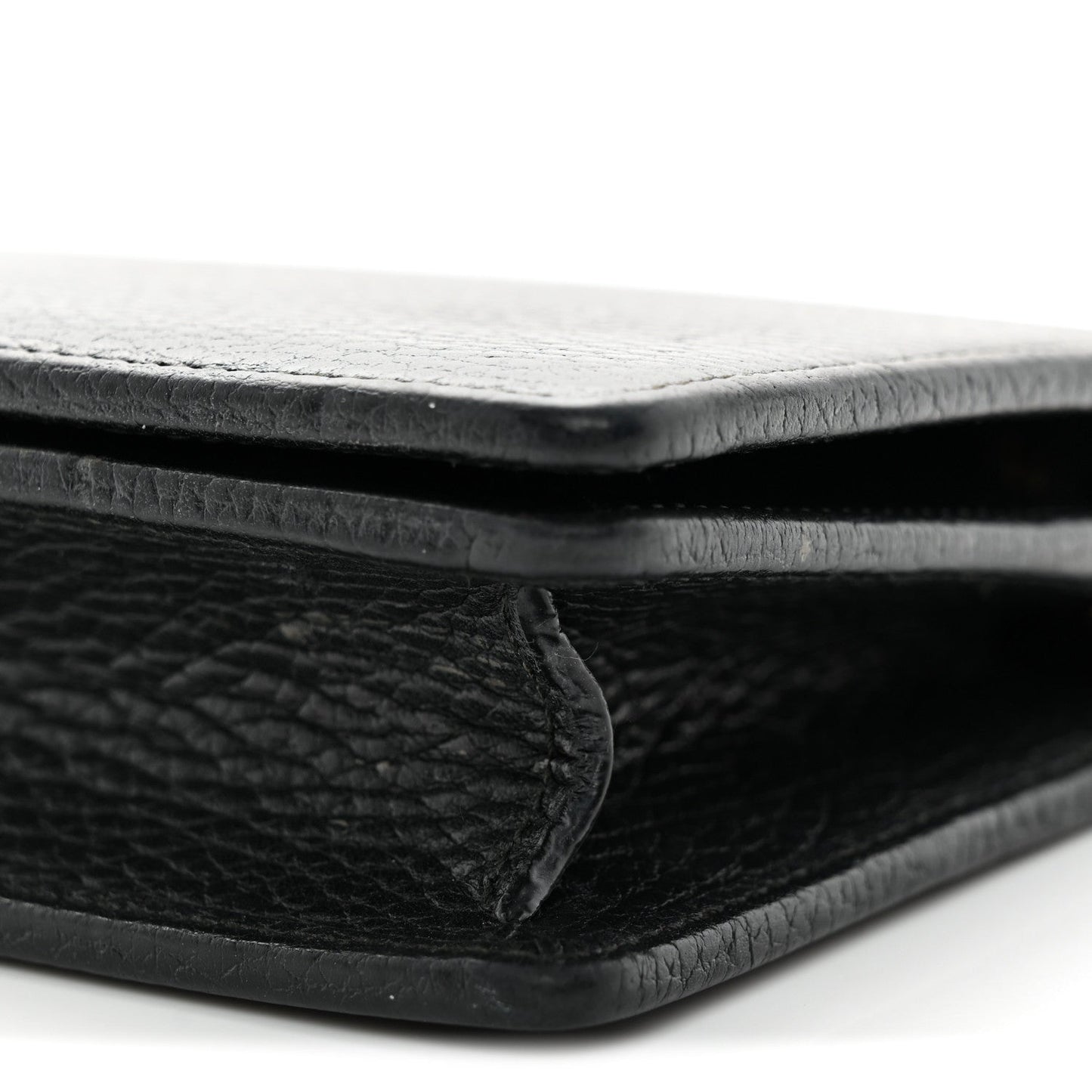 Calfskin Mini GG Marmont Chain Wallet Black