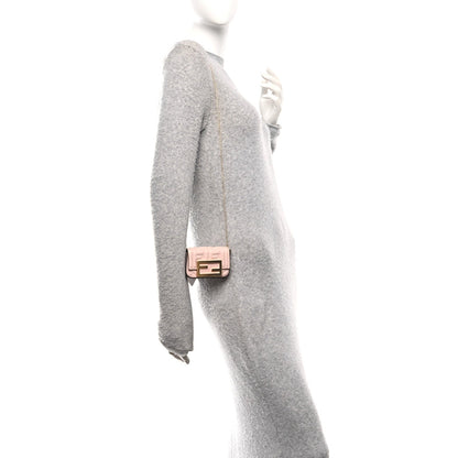 Nappa Matisse FF Embossed Nano Maxi Buckle Baguette Charm Rosa Quarzo