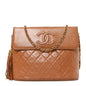 Lambskin Quilted CC Tassel Shoulder Bag Brown