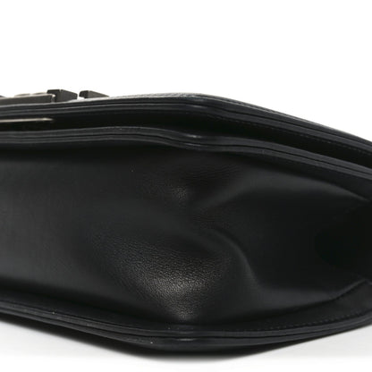 Lambskin Quilted Small Boy Flap Black