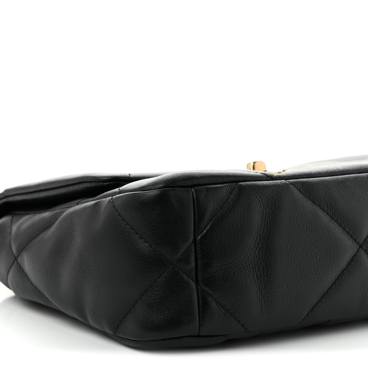 Shiny Goatskin Quilted Medium Chanel 19 Flap Black