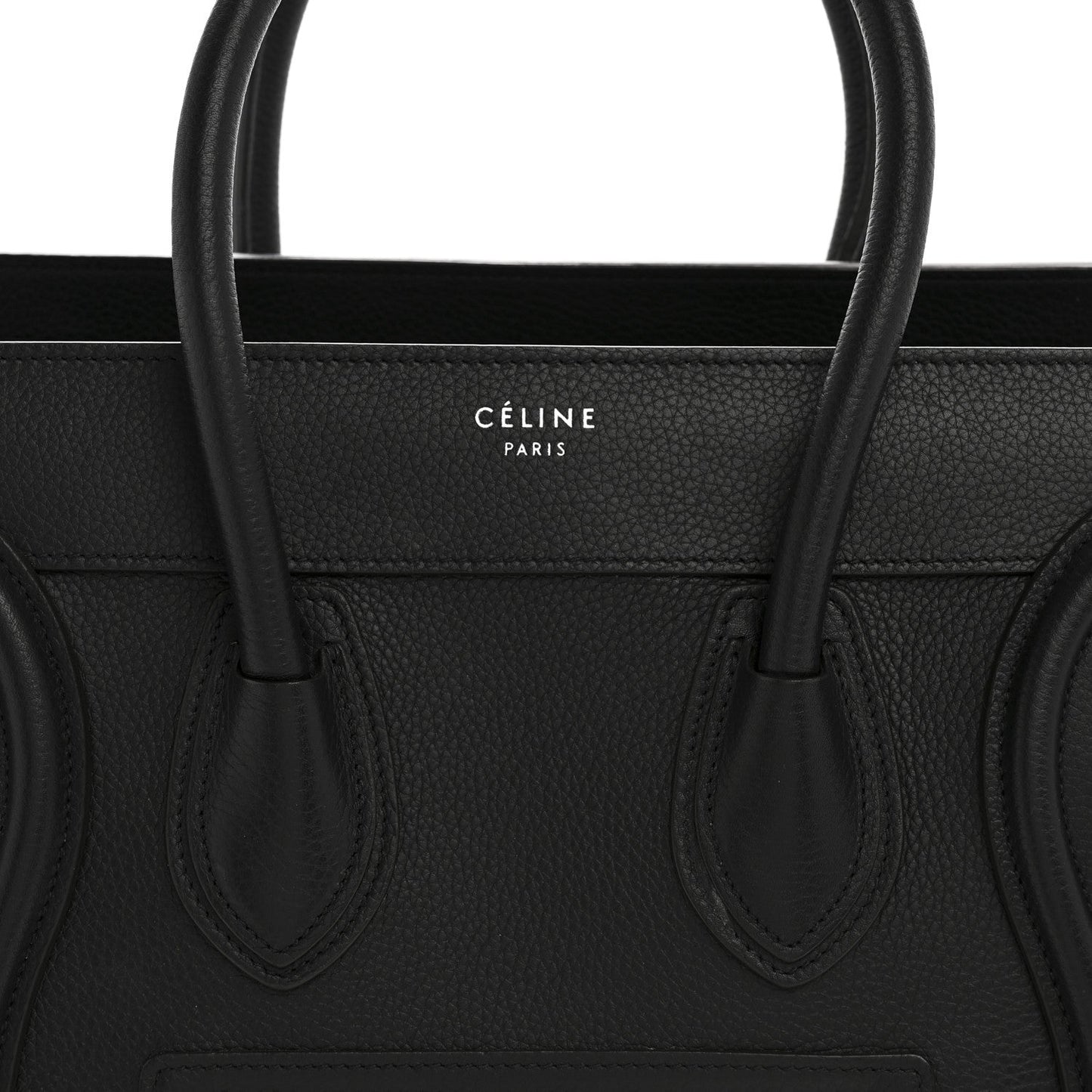 Drummed Calfskin Micro Luggage Black