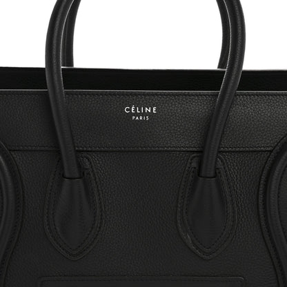 Drummed Calfskin Micro Luggage Black