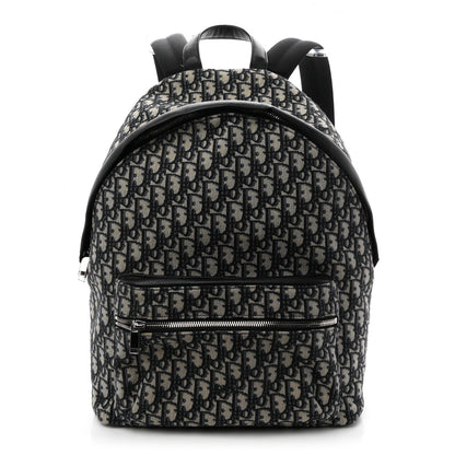 Oblique Calfskin Rider Backpack Beige Black
