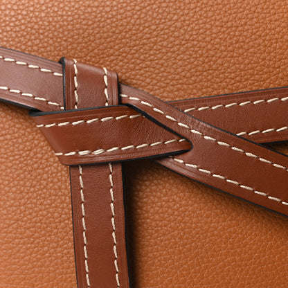 Grained Calfskin Small Gate Crossbody Bag Caramel Pecan
