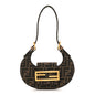 Fabric Jacquard FF 1974 Mini Cookie Hobo Bag Tobacco Moro