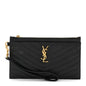 Grain De Poudre Chevron Monogram Large Bill Pouch Black