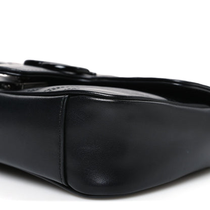 Calfskin Matelasse Monochrome Mini GG Marmont Shoulder Bag Black