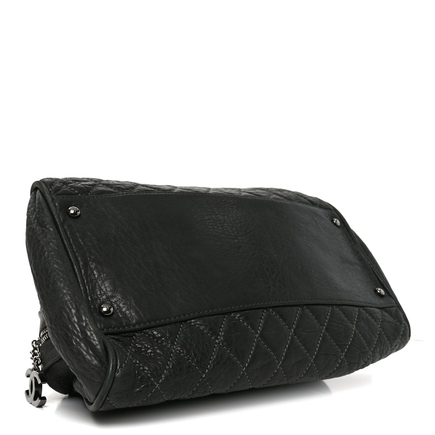 Distressed Lambskin Lady Braid Bowler Grey