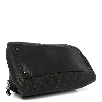 Distressed Lambskin Lady Braid Bowler Grey
