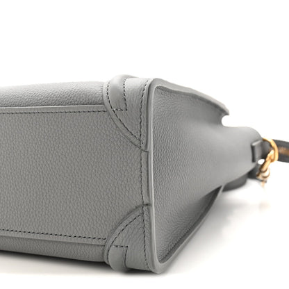 Baby Drummed Calfskin Nano Luggage Kohl