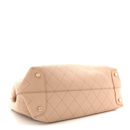 Calfskin Large Serial Shopper Tote Beige