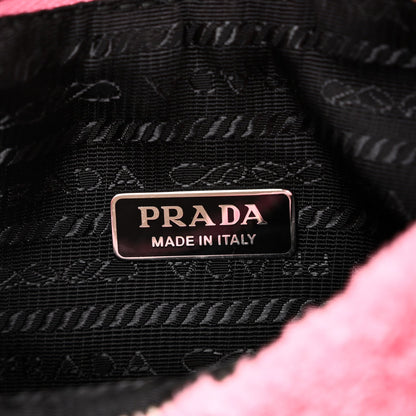 Terry Cloth Mini Re-Edition 2000 Bag Petalo Black