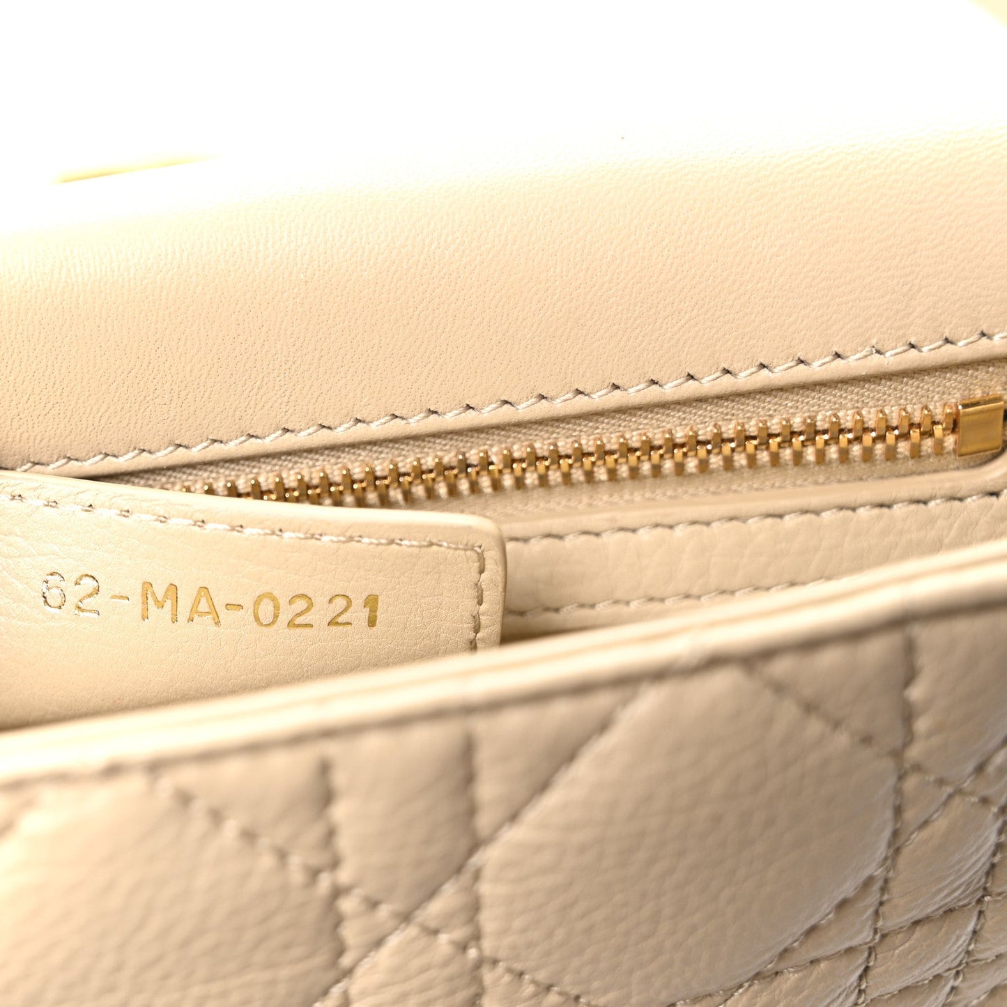 Calfskin Cannage Small Caro Bag Beige