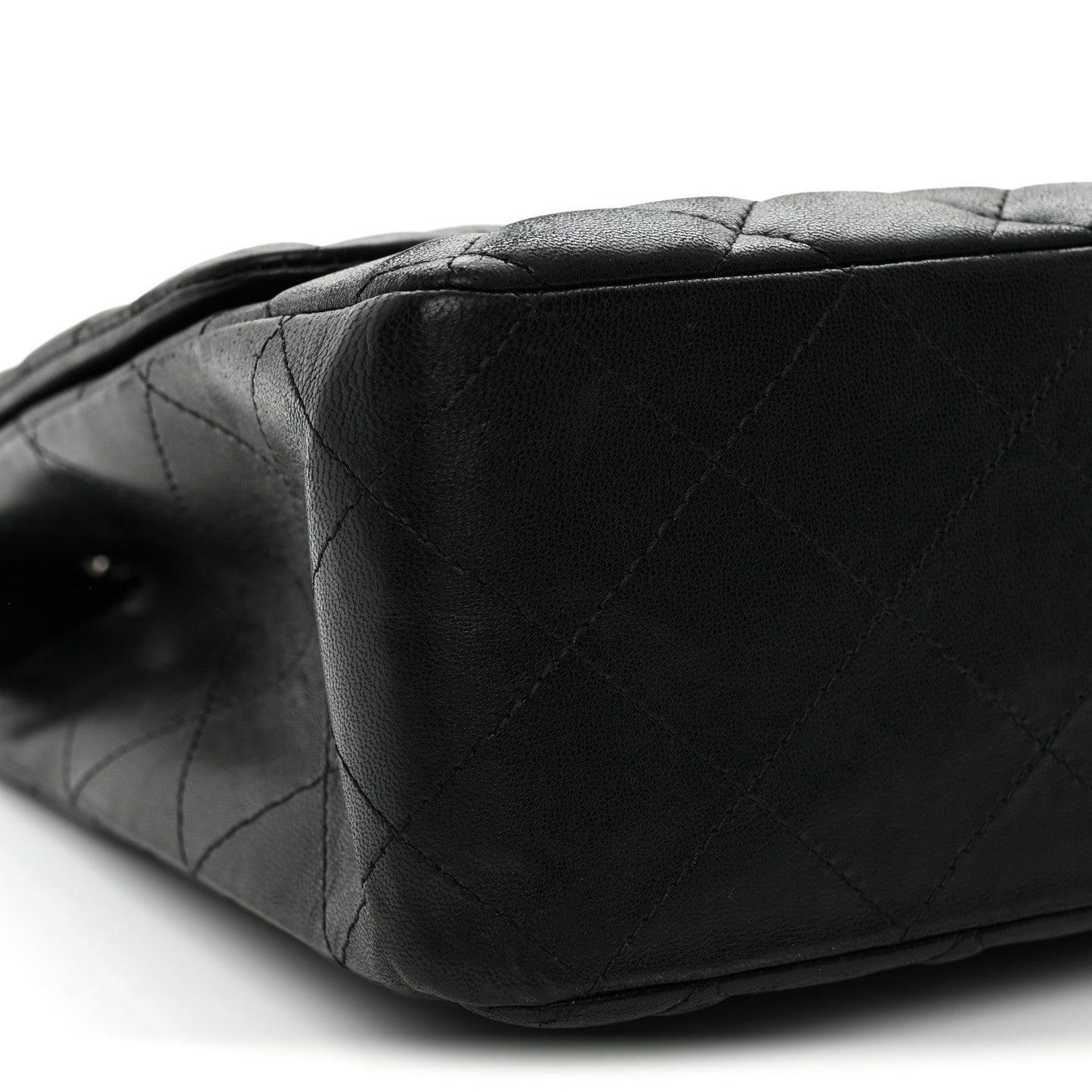 Lambskin Quilted Jumbo Single Flap Black