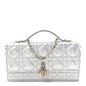 Iridescent Metallic Lambskin Cannage Mini My Dior Bag Silver