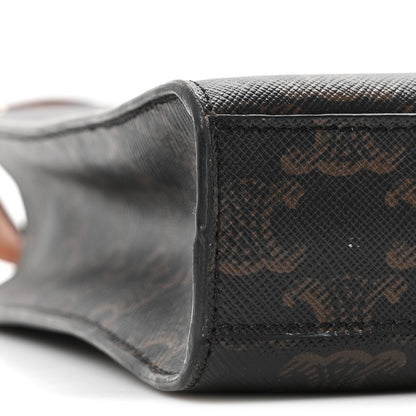 Triomphe Canvas Calfskin Mini Vertical Cabas Tan