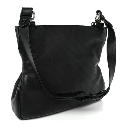 Sakai Be Green Calfskin Diagonal Stitched Small Blondie Tote  Black