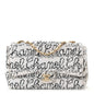 Sequin Logo Medium Flap White Black