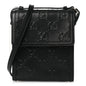 Calfskin GG Tennis Embossed Messenger Bag Black