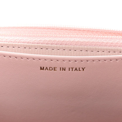 Caviar Quilted Crystal CC Wallet On Chain WOC Light Pink