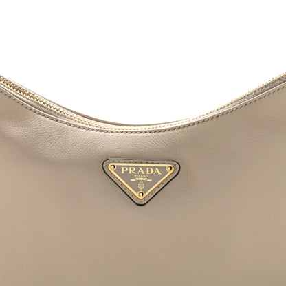 Soft Calfskin Medium Aimee Shoulder Bag Travertine